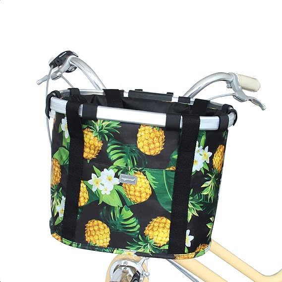RAYMACE Bicycle Basket Dog Bike Handlebar Basket Front,Folding Detachable Quick Release Easy Install,Cycling Picnic Bag