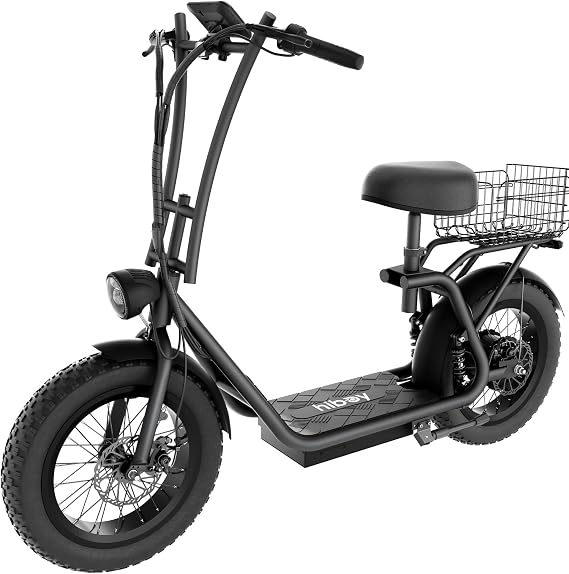Hiboy U2 Pro Electric Scooter for Adults with Seat & Basket, 810W Motor, 25MPH & 34Mi Range, 16" All-Terrain Tires, Dual Disc Brakes, UL Certificate Off-Road E-Scooter