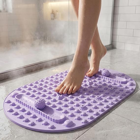 Foot Massage Mat, Acupressure Mat for Feet with Reflexology Nodes - Extra Thick Non-Slip Silicone Pad for Standing, Yoga & Indoor Exercise, Homeused