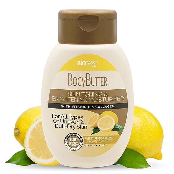 Biocare Labs Moisturizing Body Butter - Body Cream With Vitamin C & Collagen - Instantly Penetrates and Deeply Renews Skin - Lotion Designed For Uneven Skin Tones