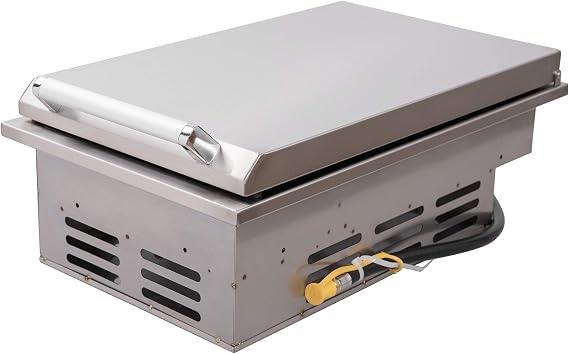 Bonfire Outdoor Kitchen Drop-In Single Side Burner with Lid for Outdoor BBQ Island, with Conversion Kit, 304 Stainless Steel, CBASSB