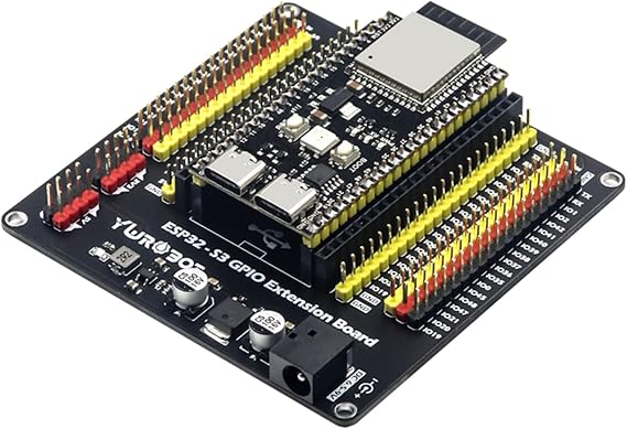 diymore 1 Set ESP32 S3 DevKitC-1 N16R8 Module with Expansion Board for ESP32 S3 1-N16R8 Development Board with WiFi, Bluetooth 5.0, USB C interface,Breakout Board GPIO Status LED
