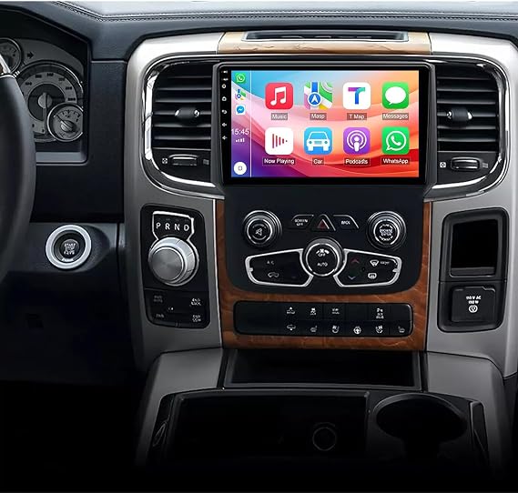 Car Radio for Dodge Ram 1500 2500 3500 2013-2019 with CarPlay Android Auto, 9in Car Stereo Radio Support GPS Navigation Bluetooth WiFi RDS SWC Mirror Link Backup Camera Mic 4+64G