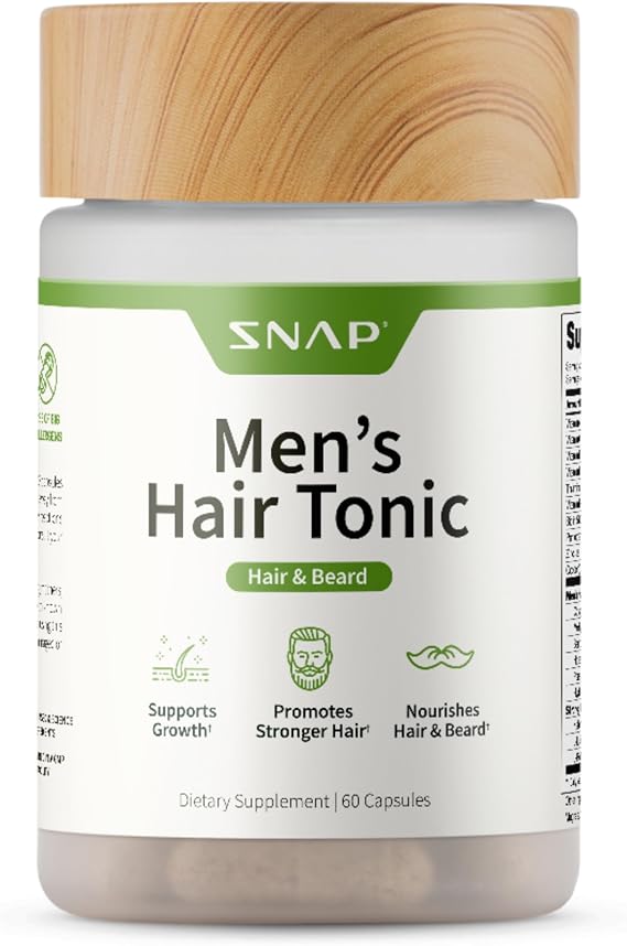 Snap Supplements Men's Hair Tonic, Vitamins for Men with Biotin, 60 Capsule
