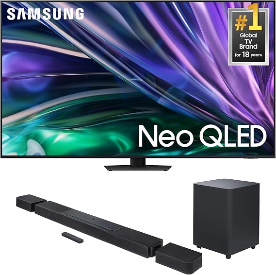 Samsung QN85QN85DBFXZA 85 Inch Neo QLED 4K Smart TV with Dolby Atmos and a JBL BAR-1300X 11.1.4ch Soundbar and Subwoofer with Surround Speakers (2024)