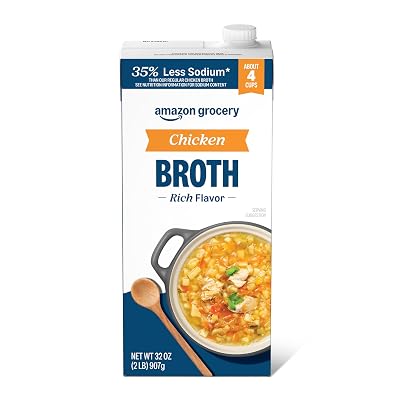 Amazon Grocery, Chicken Broth, 35% Less Sodium, 32 Oz Previously Amazon Fresh, Packaging May Vary