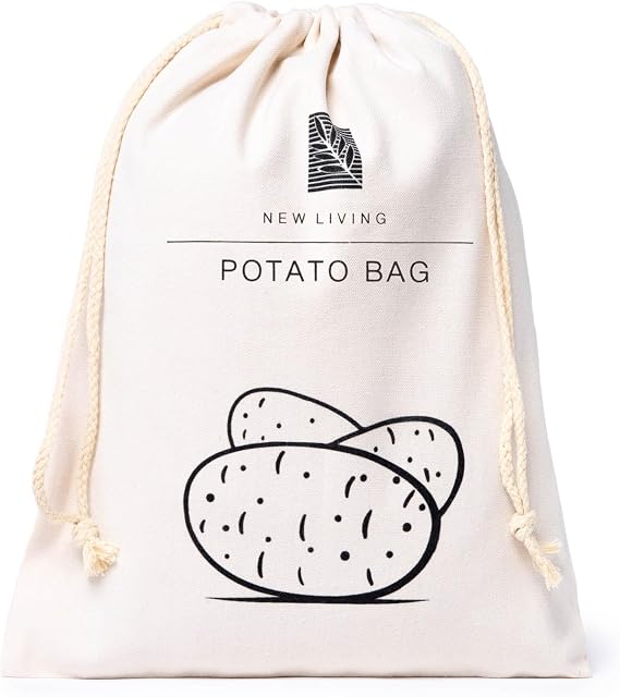Potato Bag Linen Cotton Materials | Eco Product | by New Living | Food Storage Bag | 26 * 38cm