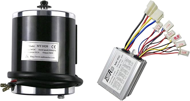 TDPRO JCMOTO 36v 500w Brushed Speed Motor and Controller Set for Electric Scooter Go Kart Bicycle e Bike Tricycle Moped
