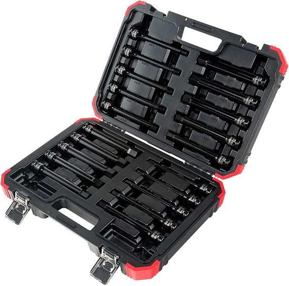 SUNEX TOOLS 2637L 20pc 1/2" Drive Impact Hex Driver Master Set 6in. 14 to 9/32 and 6mm to 17mm,