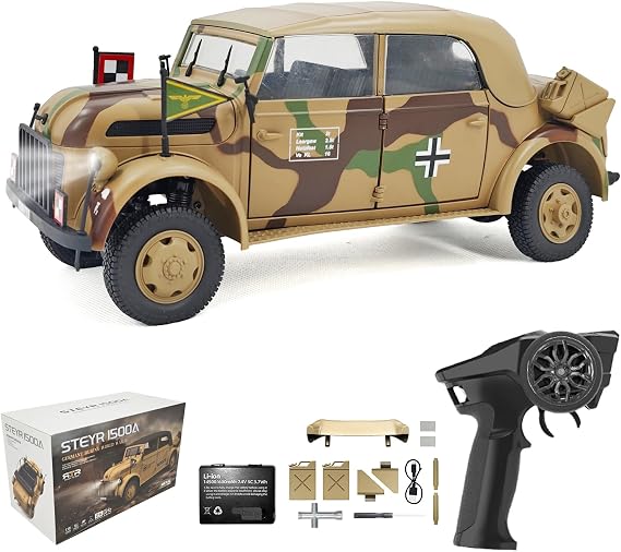 Remote Control Car 1/18 2.4GHz Full-Scale Remote Control Command Vehicle Remote Control Open Car Drive Board with Low Voltage Protection, Camouflage,1 Battery