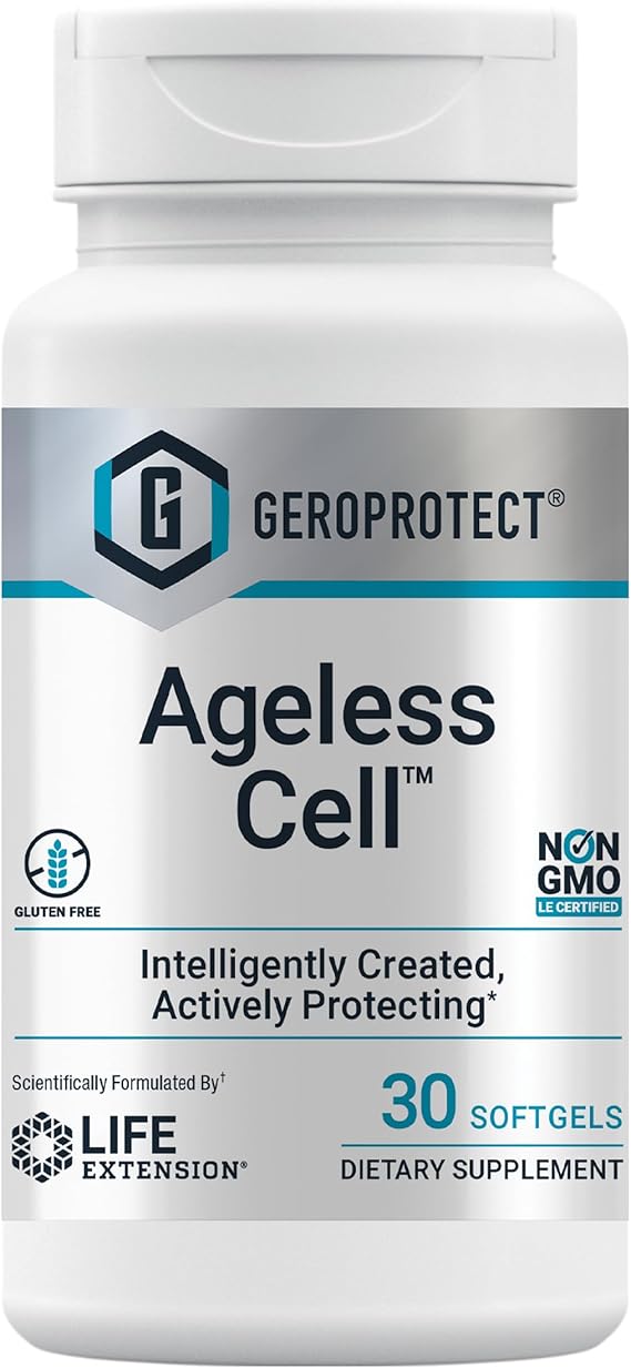 Life Extension GEROPROTECT Ageless CellTM, Cellular Health, Healthy Aging, Vitamin E, N-Acetyl-L-cysteine, Green Tea Extract, myricetin, Gluten Free, Non-GMO, 30 softgels