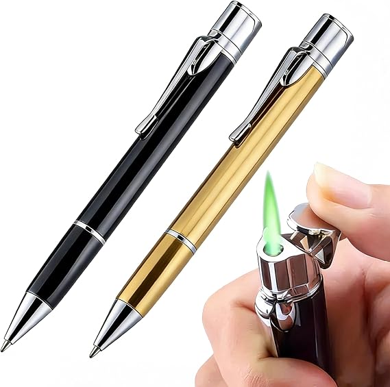 2 Pack of Pen Torch Lighter Refillable Butane Gas Jet Flame
