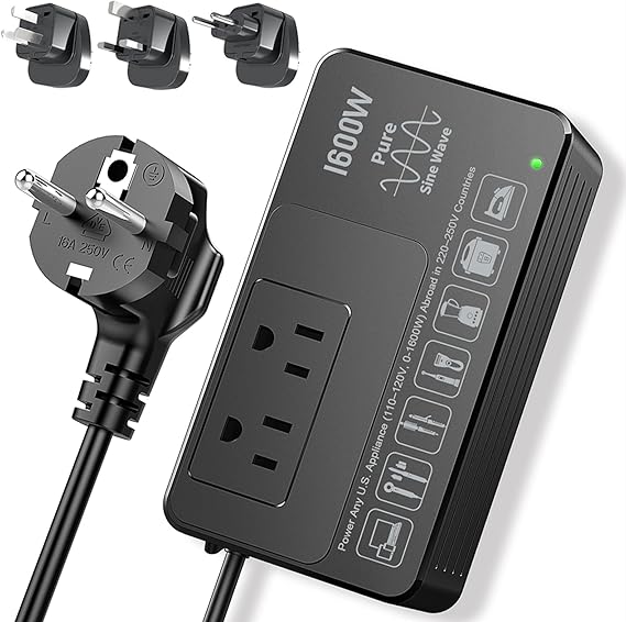 HYTED 1600W 220V to 110V Converter, No Load-Type Restrictions - Plug & Play