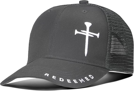 Christian Hats for Men Women with Gift Box, Embroidered Three Nails Cross Baseball Caps, Adjustable Mesh Outdoor Hat