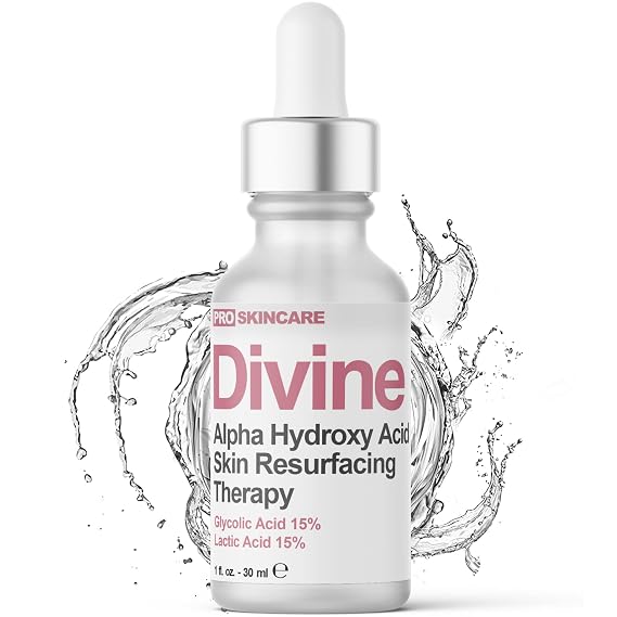 Glycolic Acid & Lactic Acid Peeling Solution - SKIN PERFECTING 30% AHA Liquid, Professional Grade Chemical Face Peel for Acne Scars, Collagen Boost, Wrinkles, Fine Lines - AHA - 1 fl oz