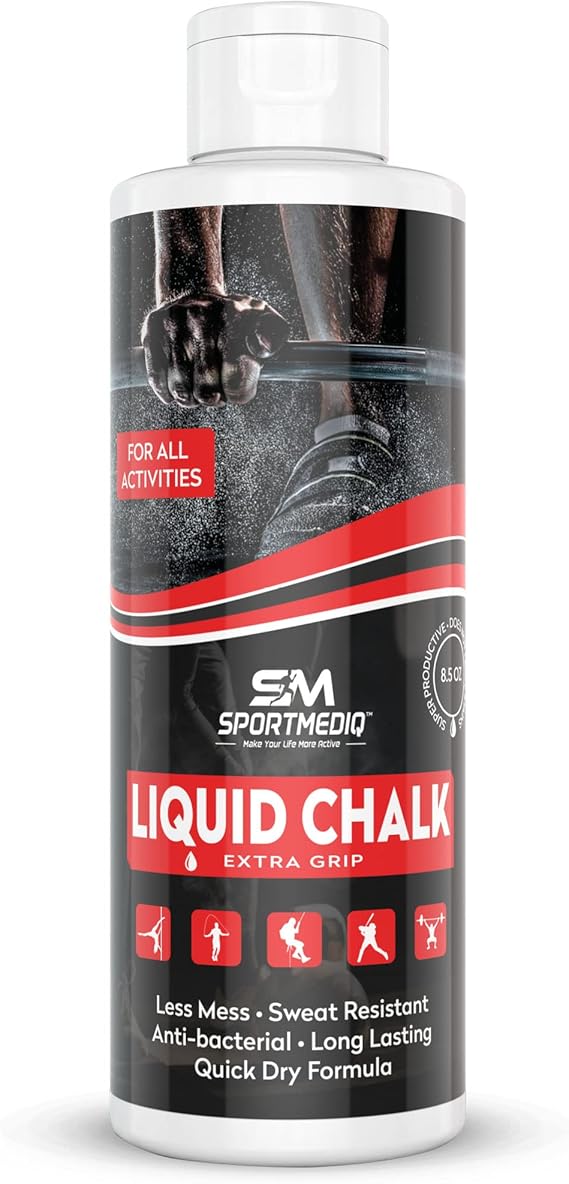 Pro Grade Liquid Chalk Mess Free Professional Hand Grip for Gym, Weightlifting, Rock Climbing, Gymnastics, Rock Climbing - Dries in Seconds - 8.5 Oz