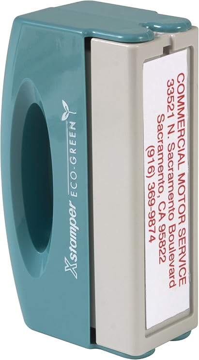 Xstamper ECO-GREEN ECO Custom Message Stamp, N40, Pre-Inked/Re-Inkable