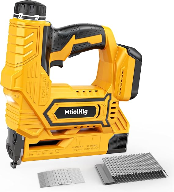 Cordless Brad Nailer Compatible with Dewalt Battery, 5/8 to 1-1/4 Inch 18 Gauge 2-in-1 Nail Gun with 2000 Nails for Wood Carpentry, Tool Only, Brushless, 2 Mode, 5.9LBS