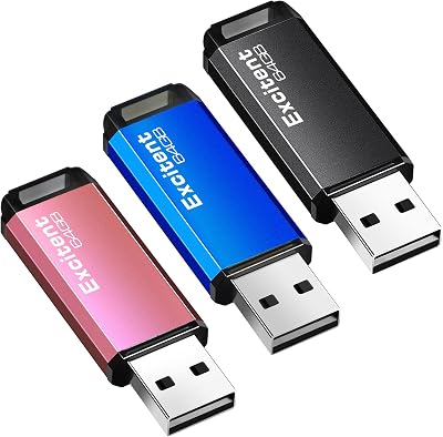 3PCS USB 64GB Flash Drive,64GB USB Drive with Stickers,Portable Storage Memory Stick for Videos and Pictures, Durable Thumb Drive Compatible with PC,Laptop Mixed Colors 3PCS