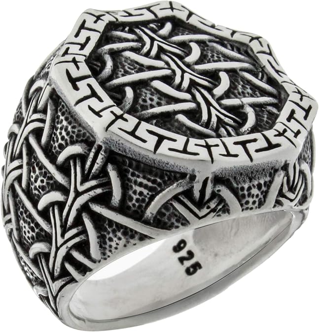 Solid 925 Sterling Silver Braided Celtic Knot Heavy Luxury Turkish Men's Ring