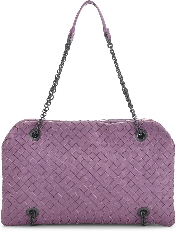 Pre-loved Purple Intrecciato Duo Chain Bag, Purple