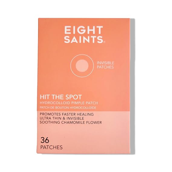Eight Saints Hit the Spot Acne Pimple Patches For Face, Fast Zit and Blemish Reduction Patch, Ultra Thin Patches, with Hydrocolloid, Chamomile and Green Tea (36 Count)