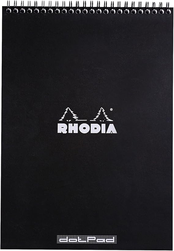 RHODIA 185039C - Spiral Notebook (Full Bound) Black - A4 - Dotted Dot - 80 Detachable Sheets - 80G Clairefontaine Paper - Soft and Resistant Coated Card Cover - Classic