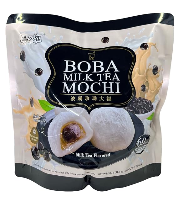Yuki and Love Boba Milk Tea Mochi, 60 Count, 31.8 Oz