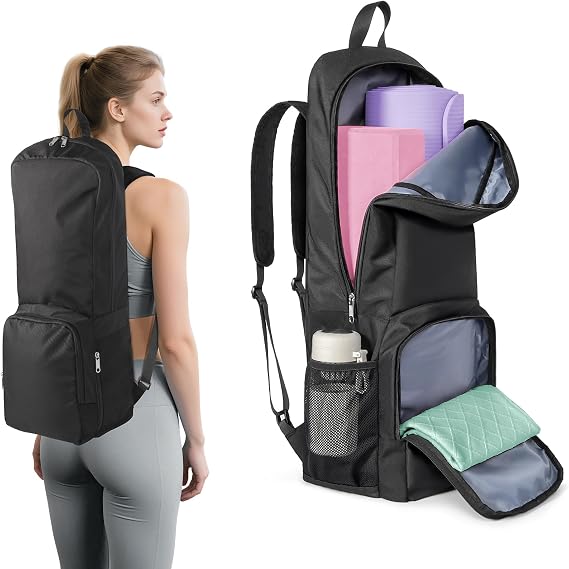 Yoga Mat Bag Carrier Backpack with Multi Pockets