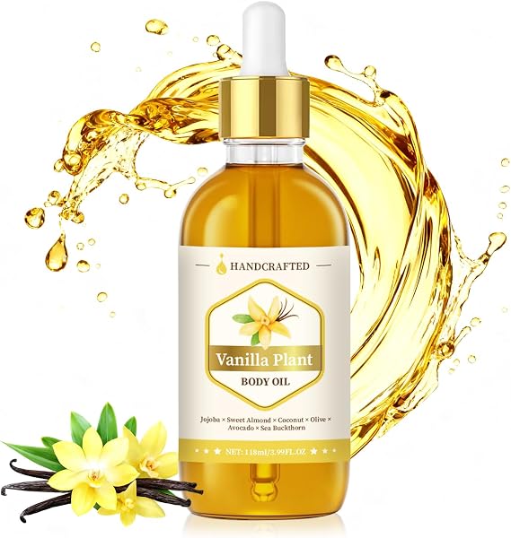 Natural Vanilla Body Oil with Jojoba & Coconut, 118ml