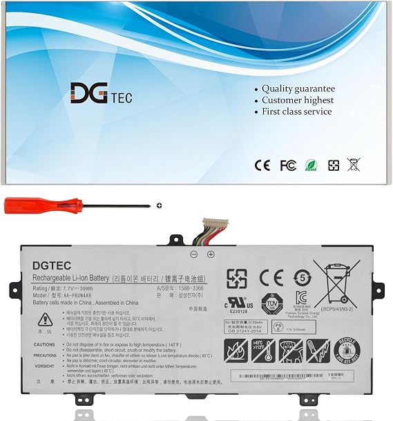 New AA-PBUN4AR Laptop Battery for Samsung ATIV Book 9 Spin 940X3L 900X5L 940X3L NP940X3L NP940X3L-K02CN NP900X5L NP900X5L-K02US NT900X5H NT900X5L NT900X5M NT900X5P (7.7V 39Wh/5120mAh)