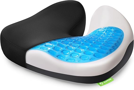 AUVON Gel Seat Cushion for Office Chair, Car Seat, Wheelchair, X-Large, Black