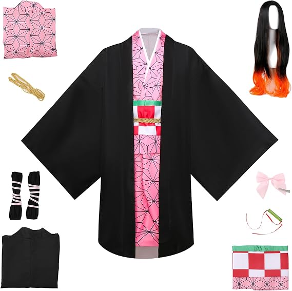 Anime Cosplay Costume Outfit Suit Dress with Hairwear and Mouthpiece Women Full Set with Wig