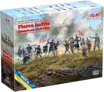 ICM DS3519 Fierce Battle, American Civil War Plastic Model Kit Military Model Figure Kits in 1:35 Scale Exact Replica of American Civil War Soldiers