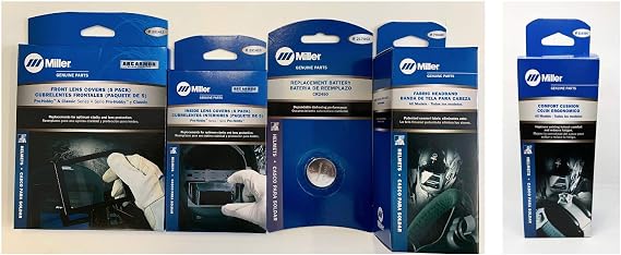 Combo Miller Electric Cover Lens Pro-Hobby & Classic Series 231410-231411, HeadBand 770249, Headgear 216336 And 2 Battery 217043