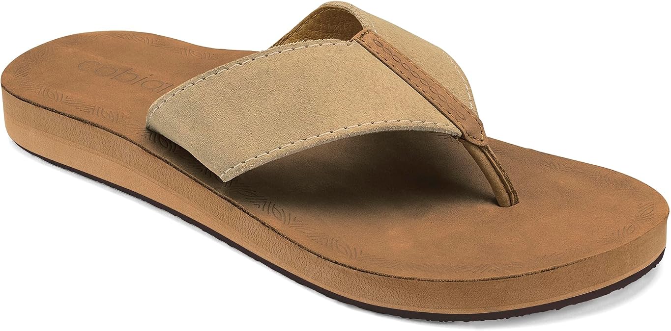 Cobian Campo Del Sol Paloma Sandals for Women Low Wedge Premium Leather Flip-Flops with Suede Strap Comfortable Casual Slip-On Footwear