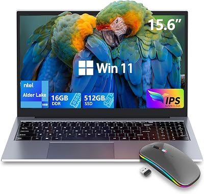 Laptop,Gaming Laptop,N100UP to 3.4Ghz 16GB DDR4 512GB SSD,15.6 FHD 1920  1080P, Full Metal Housing,WiFi,BT,USB3.2.Support Type C Charging,180°Open Angle,for Office,Gaming,Moving,Gray
