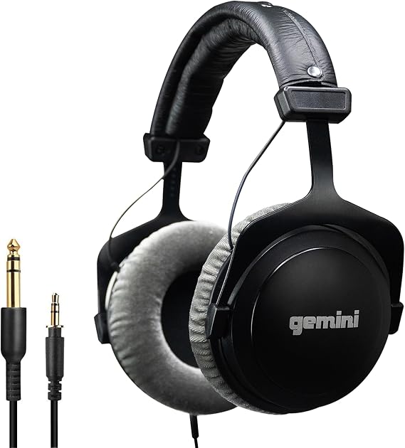 Gemini Wired DJ Headphones, 53mm Drivers, Closed-Back (DJX-1000)