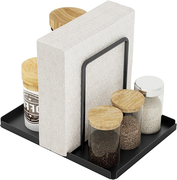 LSK Napkin Holder, Metal Napkin Holder for Table, Black