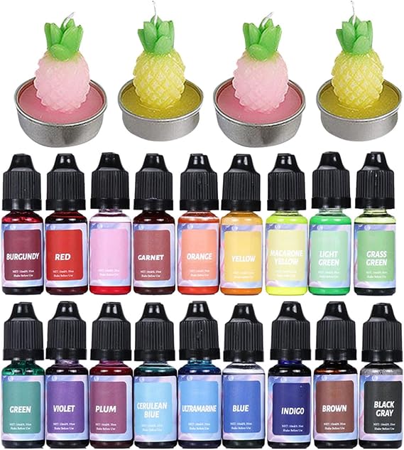 Liquid Candle Dye 18 Or 24 Colors High Concentration Safe Application
