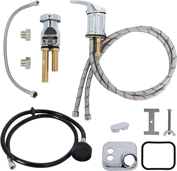 Shampoo Bowl Faucet Kit with Vacuum Breaker & Sprayer Hose for Salon Sink