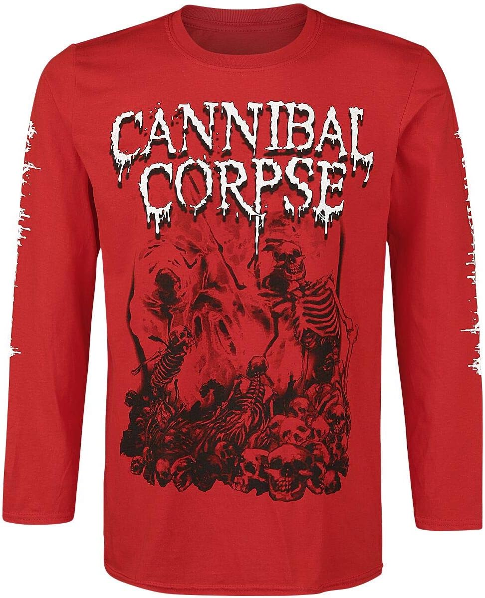 Cannibal Corpse Pile of Skulls 2018 Long-Sleeve Shirt red S