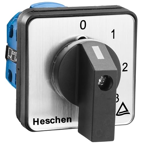 Heschen Universal Rotary Cam Selector Changeover Switch SZW26-20/0-3.2 660V 20A 4 Position 2 Phase 8 Terminals CE