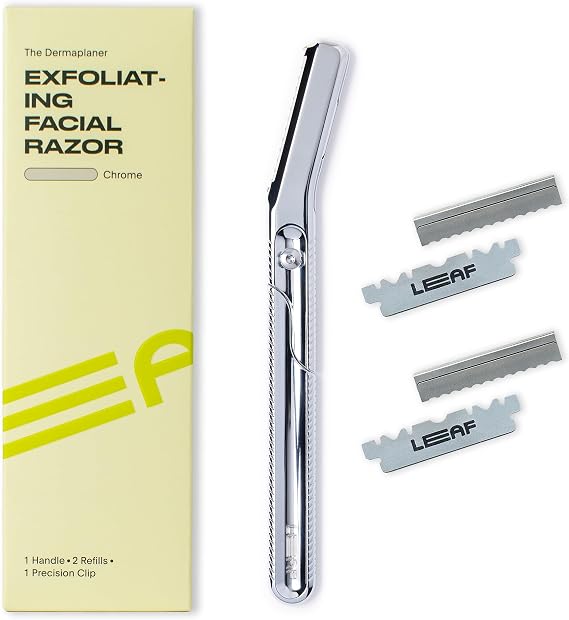 Leaf Shave | Leaf Derma Planner, Chrome - All Metal, Reusable Derma Planning Razor and Exfoliating Tool for Women