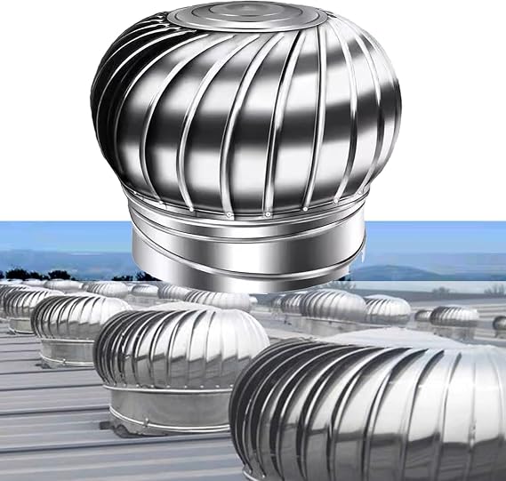 Roof Turbine Ventilator Vents Cap, Stainless Steel Rotating Roofing Flue Exhaust for Outdoor Houses Attic, 200mm/300mm/400mm (Size : 200MM/7.8IN)