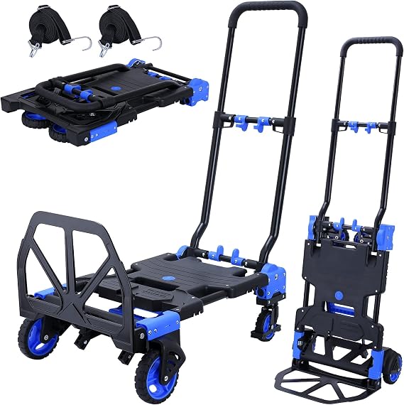 JJSMKCH 2-in-1 Hand Truck Dolly Foldable,330LB Capacity Hand Dolly