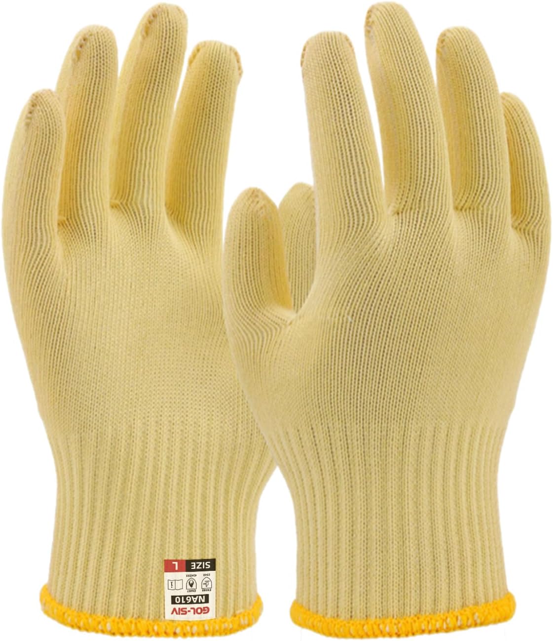 Heat Cut Resistant Gloves,Aramid Oven Gloves with Fingers,Heat Resistant Up to 450°F, Thick Knit Design,Machine Washable - Grill Mitts for Men & WomenAramid, Large