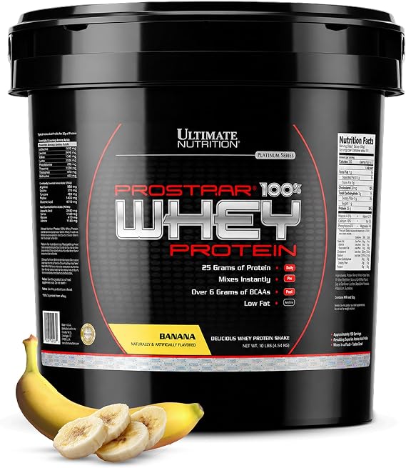 Ultimate Nutrition Prostar Whey Protein Isolate, Banana, 10 lb