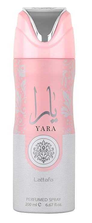 Lattafa Yara Floral, Fruity, Sweet, Musky Perfumed Deodorant Spray for Women, 6.67 Ounce / 200 ml