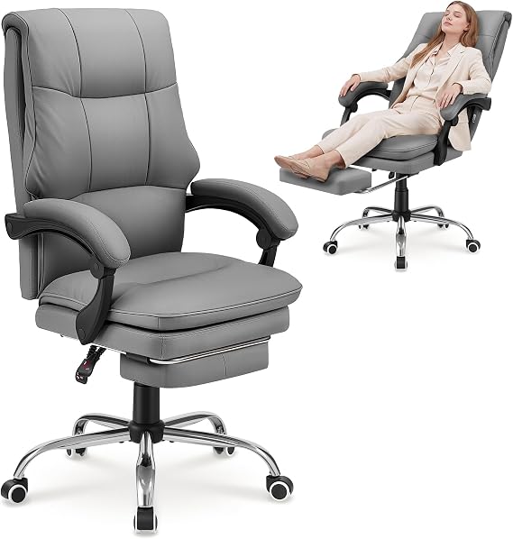 Warmiehomy Big and Tall Office Chair Ergonomic Executive Chairs, Grey